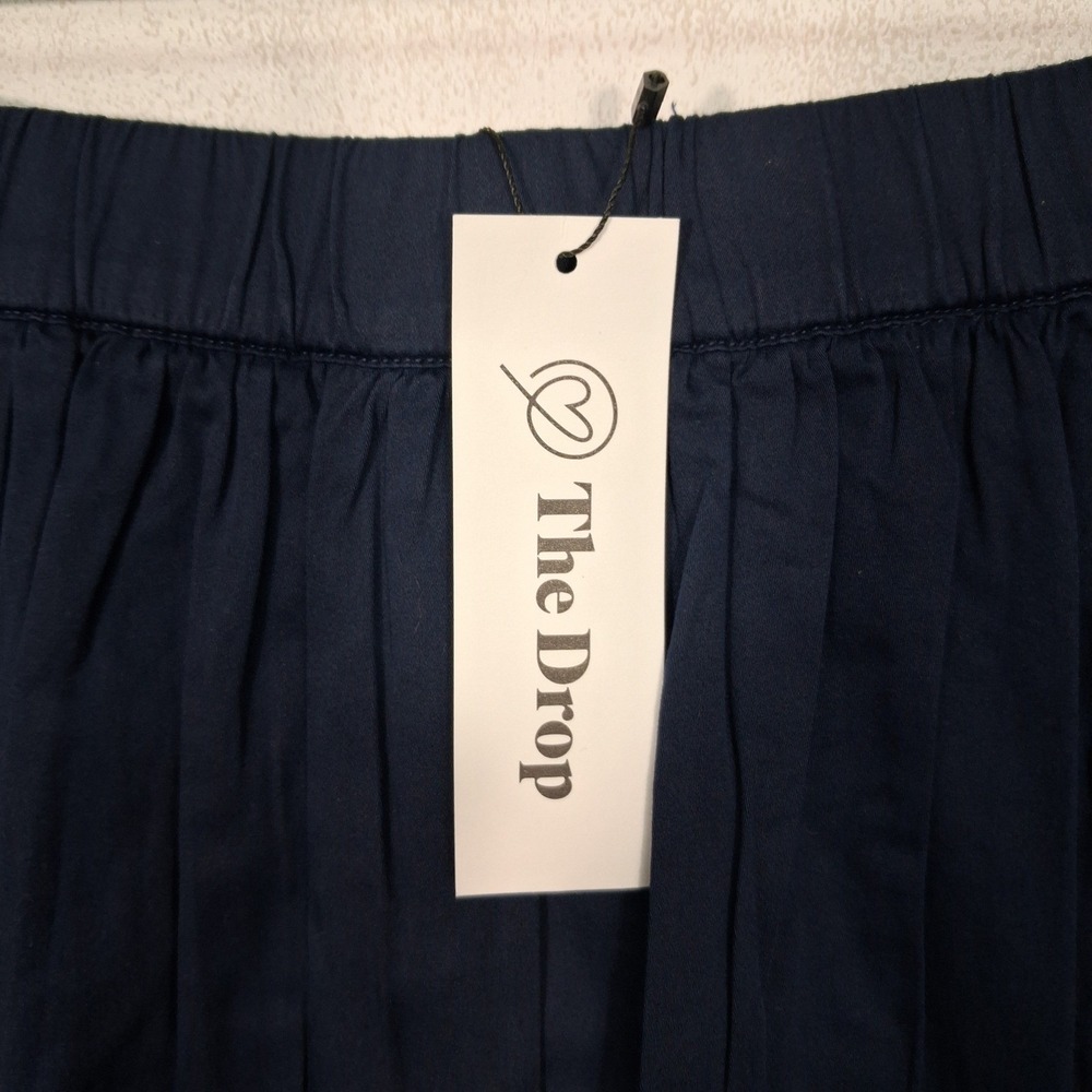 The Drop Lillie Bubble Hem Mini‎ Skirt Womens Size S Navy Blue Cotton Blend - Picture 9 of 9